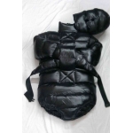 New shiny nylon wet look down straitjacket winter restraint diaper suit fetish M - 3XL